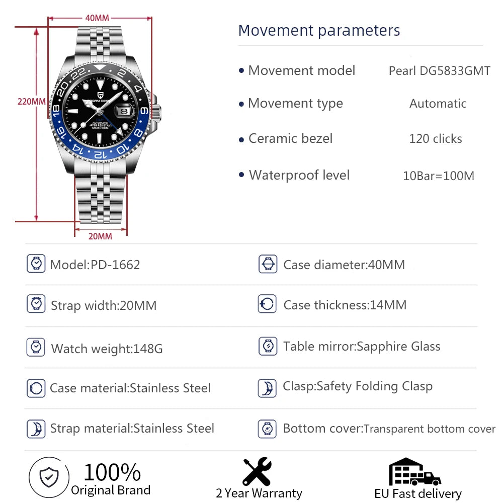 Pagani Design V4 GMT Automático